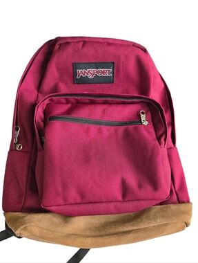 JanSport Right Pack Russet Red Suede Bottom Backpack w/ Laptop Sleeve